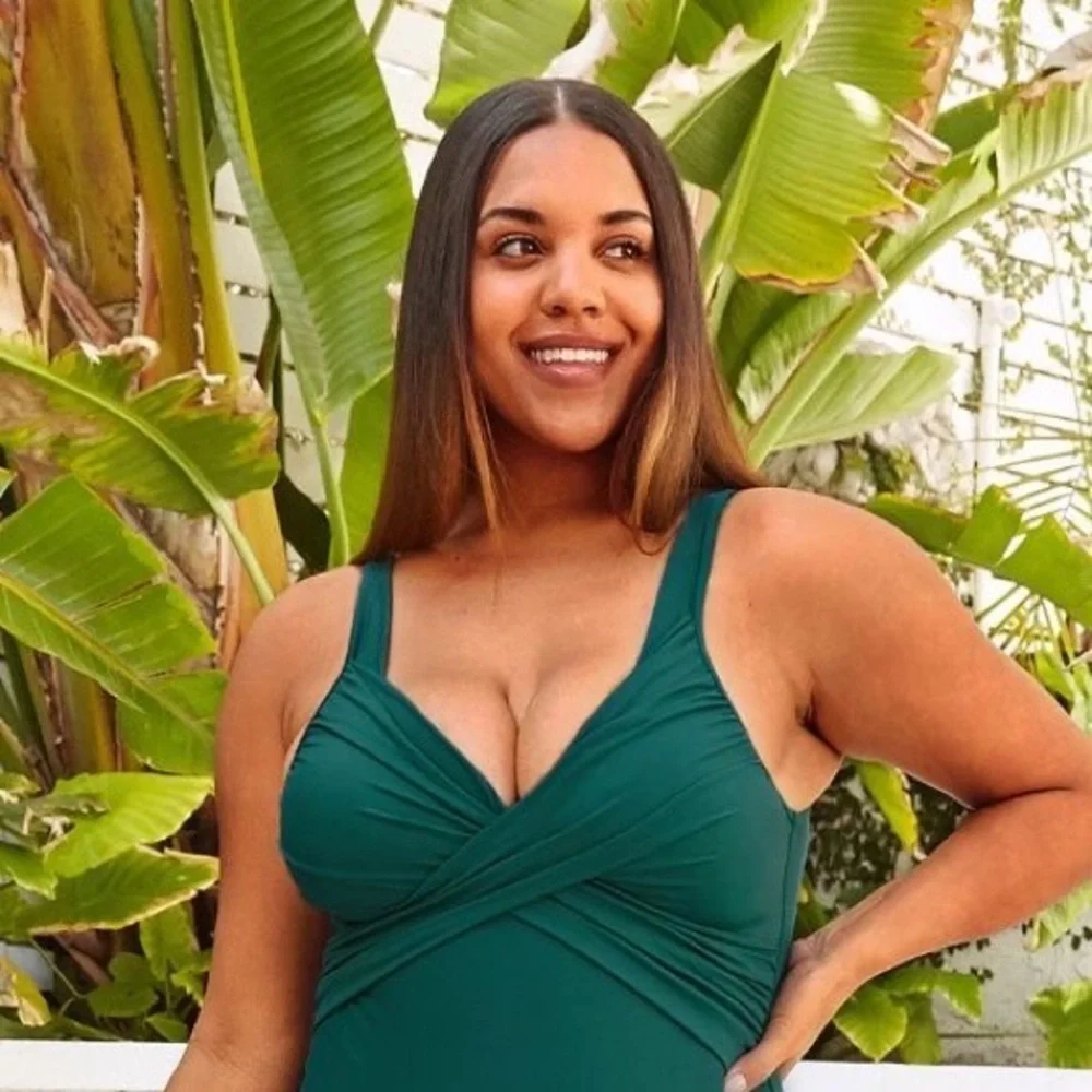 Cupshe Green Ruched Plus Size One Piece Swimsuit Size 0X